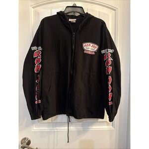 Ron Jon Surf Shop Jacket Mens Medium Black Zip Up Hooded Cozumel Mexico Casual